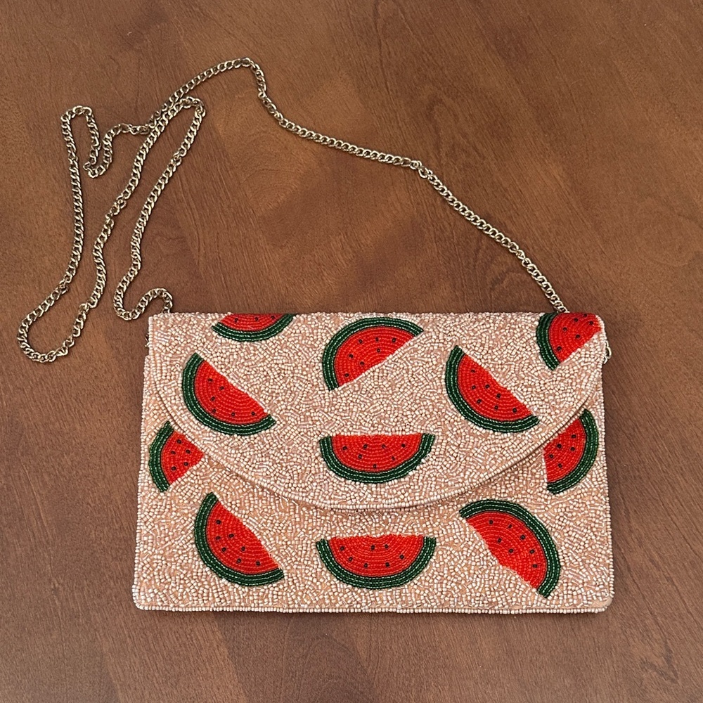 Watermelon Beaded Clutch Bag